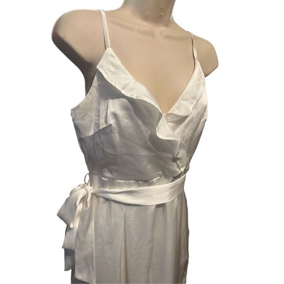 Altard State Womens White Extra Wide Leg Jumpsuit Waist Tie Half Lining Sz Small - Picture 2 of 15